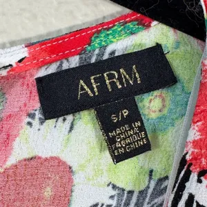 AFRM Red Green Floral Mini Dress Womens S Boho Spring Colorful Flirty Night Out thumbnail 15