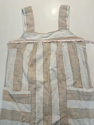 Anthropologie Maeve Tan Tonal Striped Cotton‎ Midi Sundress Size Small thumbnail 11