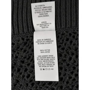 Aerie Crochet Pointelle Knit Maxi Skirt Charcoal Gray Side Slit Swim Cover Med thumbnail 7
