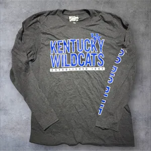 Captivating Kentucky Wildcats Long Sleeve Graphic Tee Charcoal Gray Womens M thumbnail 1
