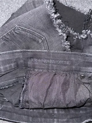 American Eagle High Rise Shortie Black Jean Shorts Stretch Distressed Womens 6 thumbnail 7