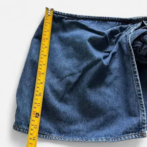 Gianni Bini Rein Rosette Dark Wash Denim Micro Mini Skirt Y2K Piece (Sz 26) thumbnail 6