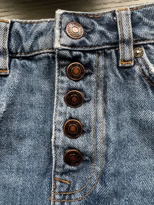 We The Free People Jean Skirt Distressed Free Blue Mini 26 thumbnail 4
