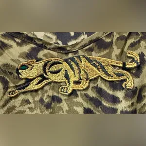 Jeanette Scupin Rare VTG Leopard Print Camisole Embroidered Tiger Top‎ Germany M thumbnail 3