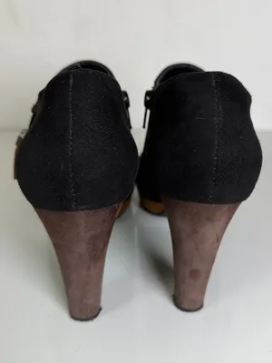 Vaneli Black Suede Tassel Ankle Booties Platform High Heel Side Zip Sz 9M thumbnail 4