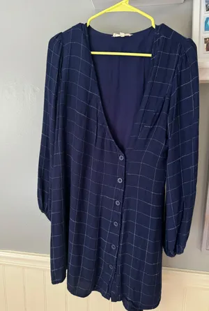 Long Sleeve Blue Dress thumbnail 1