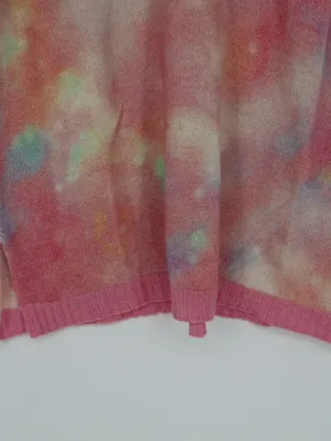 Brodie Cashmere 100% Cashmere Sweater S Pink Tie Dye V Neck NWT Whimsical thumbnail 9