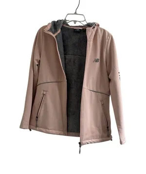 New Balance Women Pink Fleece Lined Hooded‎ Softshell Jacket Size Medium thumbnail 1