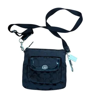 Coach Black Signature C Jacquard File Crossbody Bag with Turnlock Pocket Y2K thumbnail 1