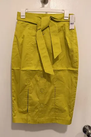 New. 7th avenue New York & company mustard yellow skirt size 2 thumbnail 1