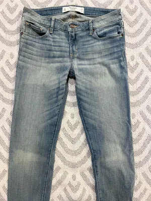 ABERCROMBIE & FITCH Women’s Mid Rise Skinny Fit Blue Denim Jeans 8R thumbnail 2