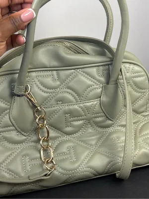 Sam Edelman Purse Bag Sage Green Quilted Faux Leather Satchel thumbnail 15