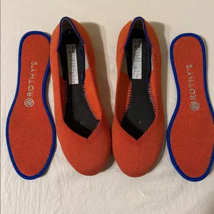 Rothy's Retired Rare Persimmon The Point Flats Orange Shoe Women's Size 8 thumbnail 6