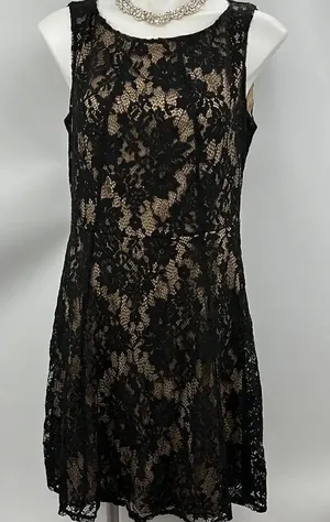 Apt 9 Black Lace Whimsigoth New Sleeveless Dress thumbnail 1