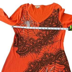Oneworld‎ ladies halloween spider orange sleeve size large EUC thumbnail 3