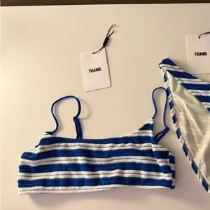 triangl swimwear Blue & White Striped Bikini Top thumbnail 1