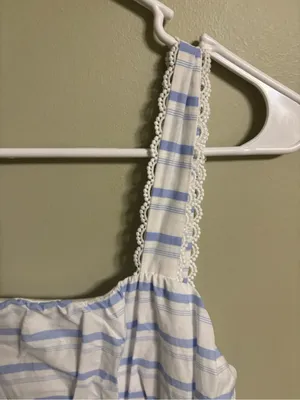 Altar'd State Florence Striped Maxi Dress Blue White Smocked Size Medium NWOT thumbnail 6
