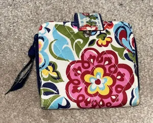Vera Bradley Quilted Floral Wallet - Pink, Blue & Green thumbnail 1