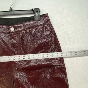ASOS Jeans Womens 32x32 Oxblood‎ Vinyl Mid Rise 90's Straight Leg thumbnail 3