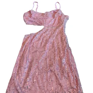 Just Quella Pink Sequin Mini Dress Cutout Spaghetti Strap Cocktail Small NWT thumbnail 3