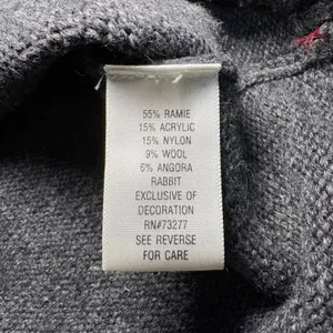 Croft & Barrow Embroidered Christmas Cardinal Sweater Womens XL Wool Angora Gray thumbnail 10
