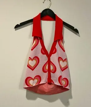 Red and pink heart tank top thumbnail 4