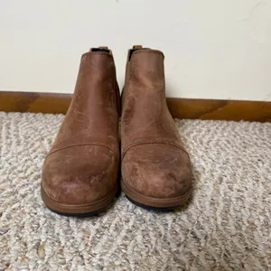 Sorel‎ Evie Chelsea Boot Brown Leather Suede Waterproof Wedge Ankle Boots Size 9 thumbnail 3