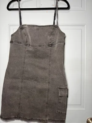 Urban Outfitters charcoal Wash Denim Mini Dress thumbnail 2