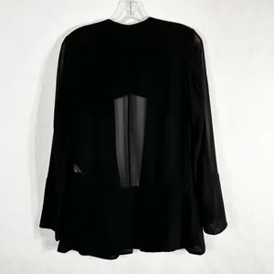 French Connection‎ Size 2 Blazer Jacket Shrug Semi Sheer Black Open Chiffon 1286 thumbnail 2
