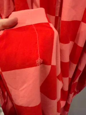 The Drop Katie Sturino Checkerboard Print V-Neck Kaftan Maxi Dress Pink and Red thumbnail 8