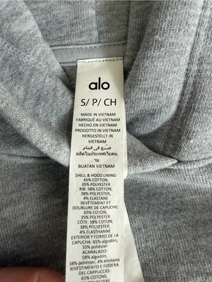 Alo Yoga Bae Hoodie Gray Cropped Oversized Pullover Sweatshirt Size S thumbnail 3