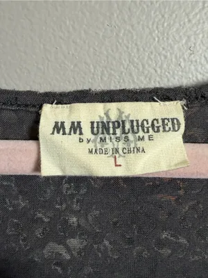 MM Unplugged by Miss Me T-Shirt rhinestones striped thumbnail 8