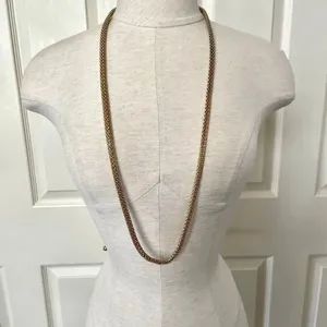 Long gold tone thick chain necklace thumbnail 1
