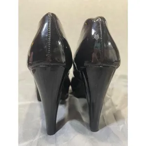 Women's Its Ok Black Patent Leather Platform Heels Size 6 thumbnail 4