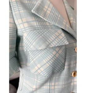 Vintage 70s‎ Light Blue Plaid Safari Womens Suit Act iii thumbnail 7