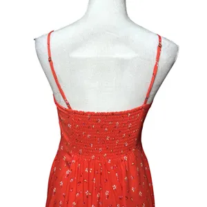 Gap Sundress Orange Floral Print V Neck Sleeveless A Line Summer Dress XS Casual thumbnail 6