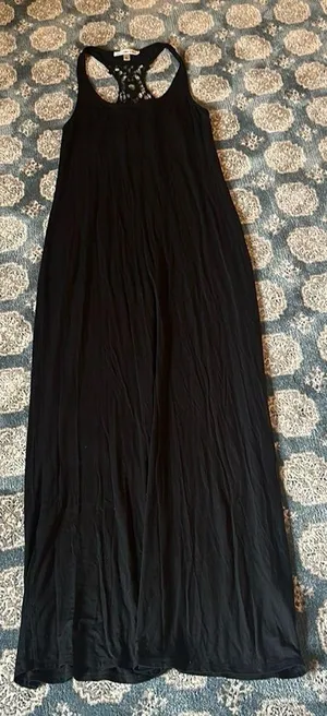 Abercrombie tank maxi dress racerback lace back Large unlined stretchy L thumbnail 6
