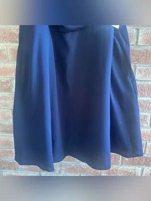 Arula Dress NEW Puff Sleeve A Line Women’s A 1X Plus Navy Knee Length Party thumbnail 3
