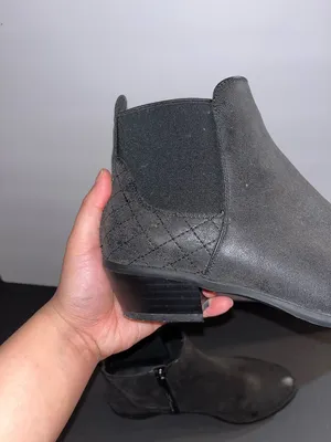 Women's Black Low Heel Ankle Booties - Sleek Chelsea Style thumbnail 5