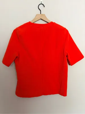 SPANX Ribbed Knit Crewneck Tee Sunset Coral XL thumbnail 3