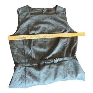 Ann Taylor Sleeveless Peplum Blouse Top Size 12 Green Back Zip Belted Office thumbnail 4