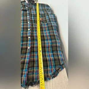 Savage X Fenty TIED UP TARTAN PJ RAW HEM SLEEP SHIRT Streetwear Comfy Medium thumbnail 4