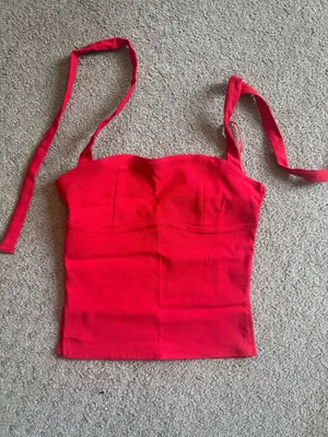 Edikted Dara Halter Top in Red  thumbnail 3