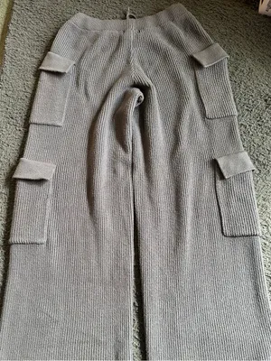 Edikted Wynter Knit Sweater Cargo Pants in gray melange, size M thumbnail 2