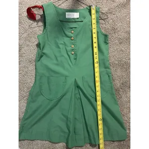 Vintage Girl Scout USA Uniform Jumper Sz10 Dress Green Sleeveless W/pants‎ Sz12 thumbnail 10