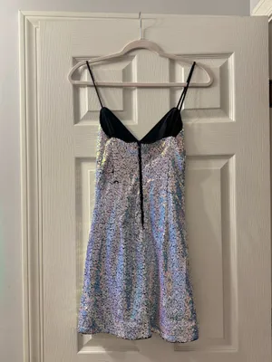 Sequin Iridescent Dress Blue Size XS thumbnail 3