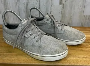 Vans Women's Size 7 Winston Low Top Lace-Up Heathered‎ Gray Canvas Sneakers thumbnail 1