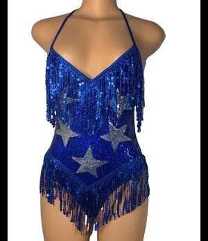 Sequin bodysuit Blue thumbnail 3