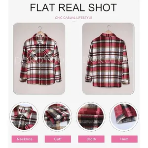 Dokotoo Button Down Shacket Boyfriend Long Sleeve Oversized Plaid Size M thumbnail 8
