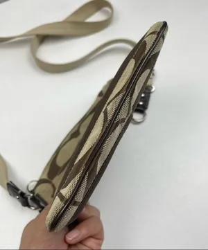 Coach Brown Signature Jacquard Stripe Crossbody Bag Purse Adjustable Strap thumbnail 5